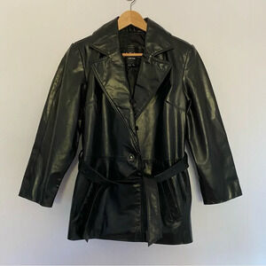 WINLIT New‎ York Women's Leather Jacket Belted Small